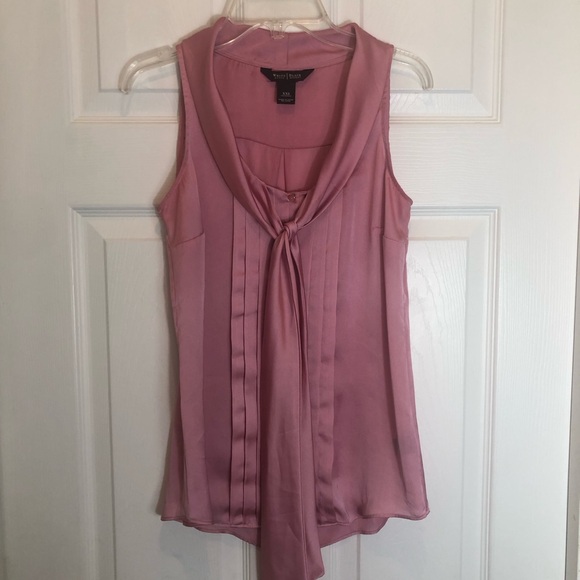 White House Black Market Tie Front Sleeveless Blouse. Size XXS - Picture 1 of 5